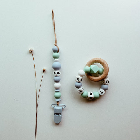 River | Personalized Pacifier + Teether