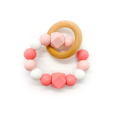 pink coral baby teether toy 