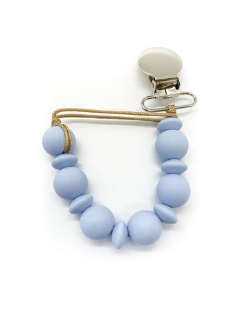 blue baby pacifier clip
