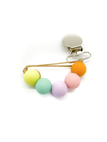 rainbow baby pacifier mini clip