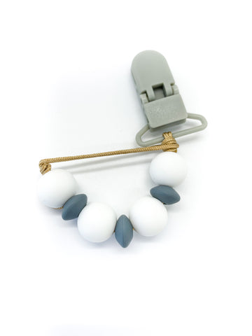 grey baby pacifier mini clip