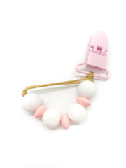 pink baby pacifier mini clip